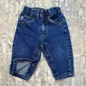 Vintage 90s Sprockets Denim Jeans Diaper Snaps Size 12 months